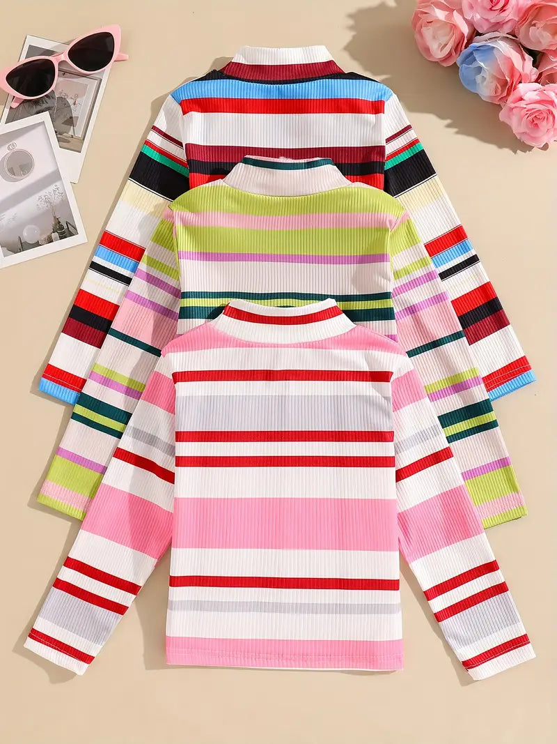 5T Long Sleeve T-Shirts Knit Fabric for Kids' Style Comfort