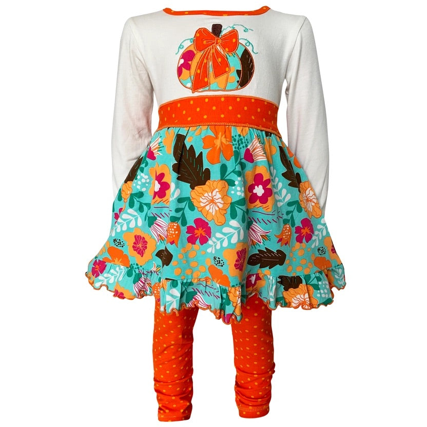 Thanksgiving Dress & Legging Outfit 9/10 Pumpkin Style