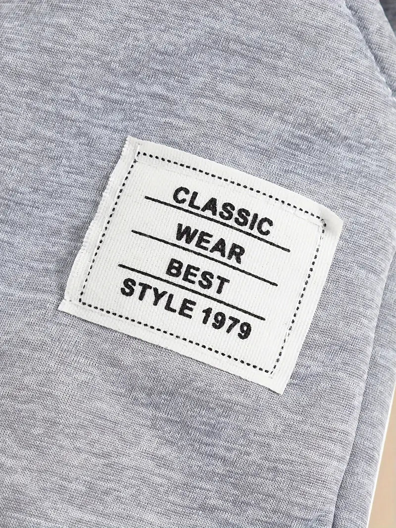 Label on gray fabric with 'Classic Wear Best Style 1979' text