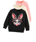 Bowknot Bunny Cartoon Print Long Sleeve Sweatshirt