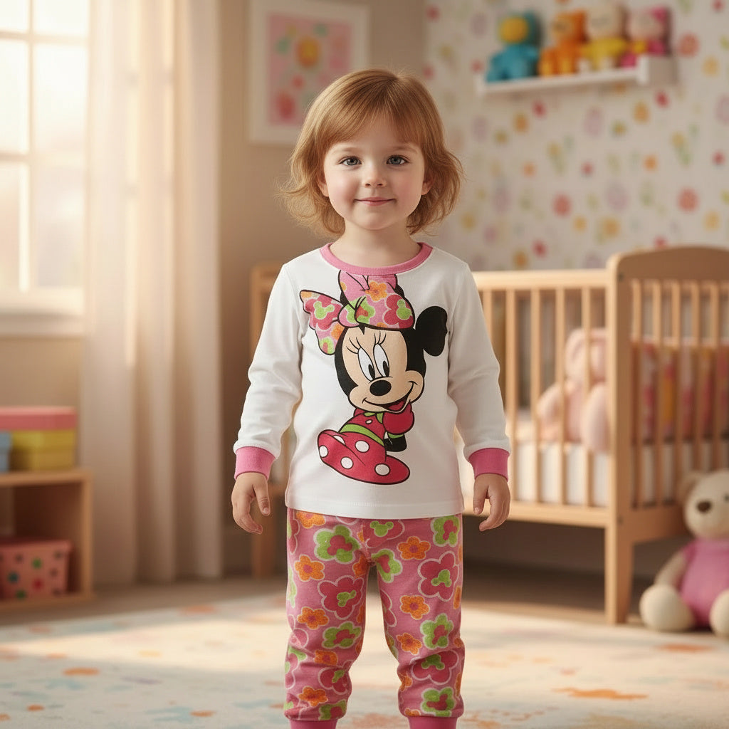 Minnie Mouse Floral Cotton Long Sleeve Pajama Set