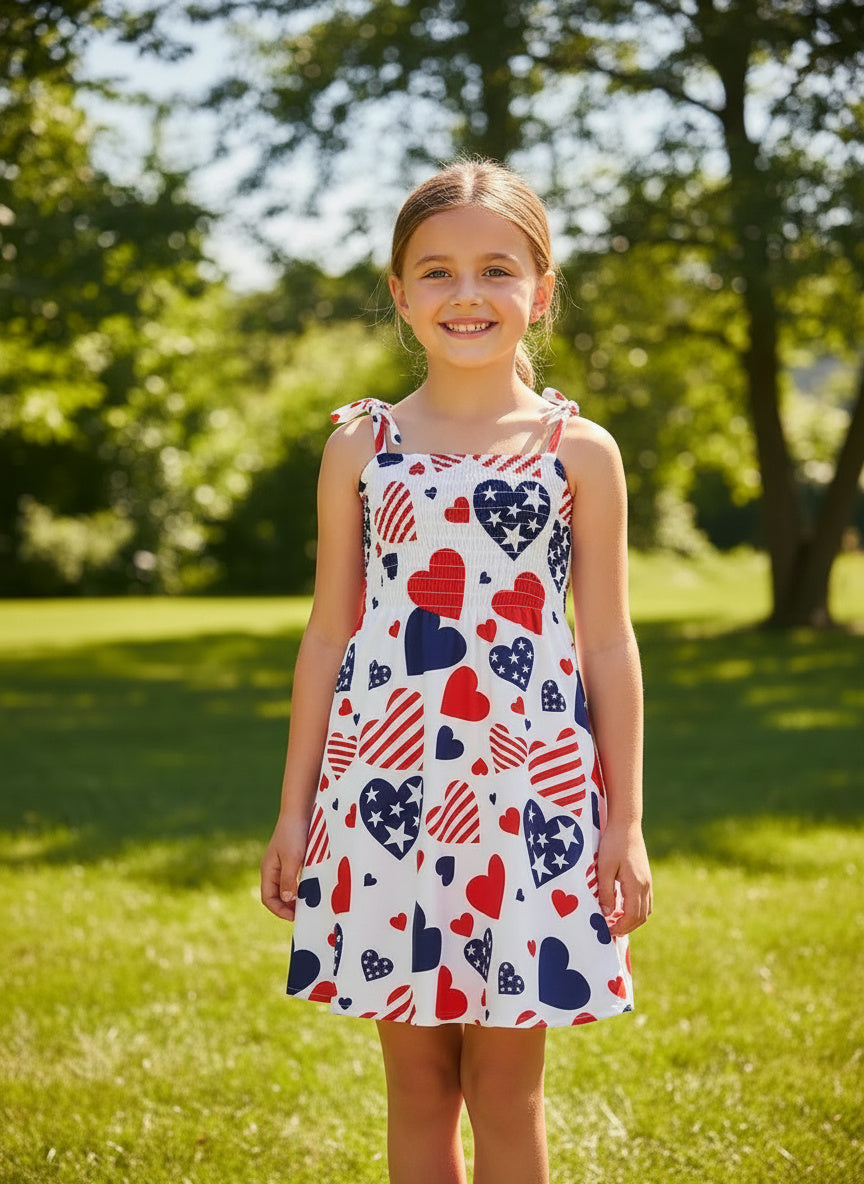 Summer 4th of July Sleeveless Cami Dress with Star