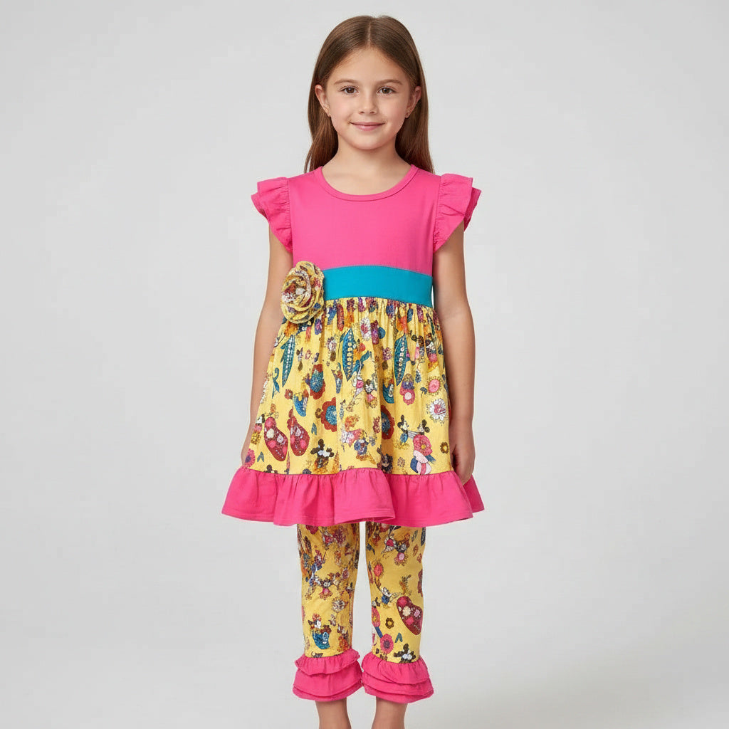 Minnie Mouse Yellow Pink Adorable Two Piece Outfit – Fun