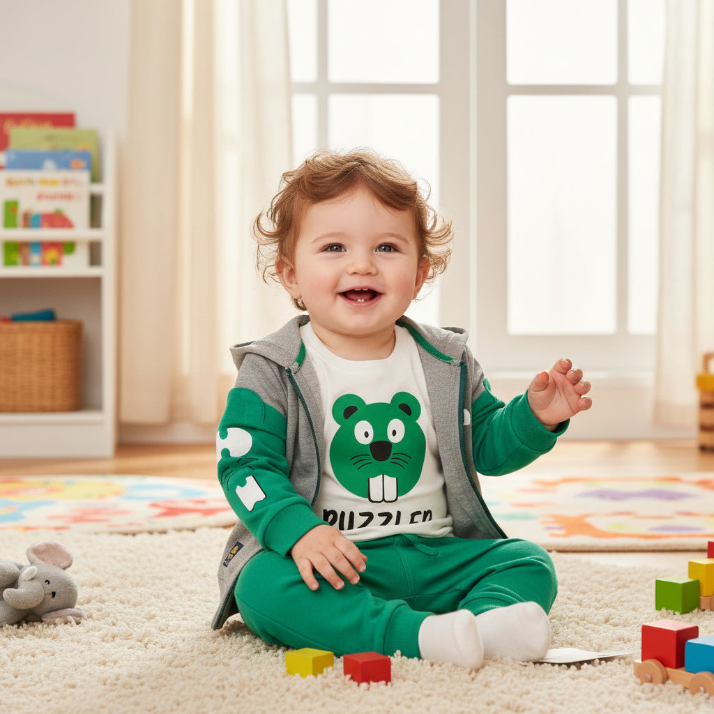 18Months Big Tooth Two Piece Hoodie & Shirt Set - Playful
