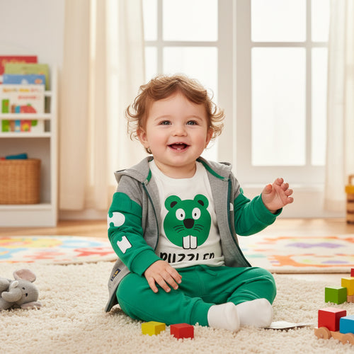 18Months Big Tooth Two Piece Hoodie & Shirt Set - Playful