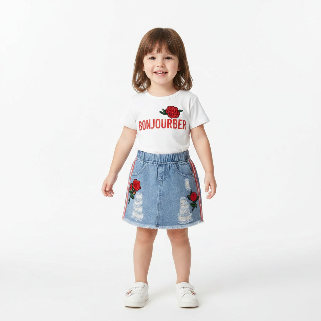 Toddler Girl Rose Bonjourber Two Piece Outfit: Style