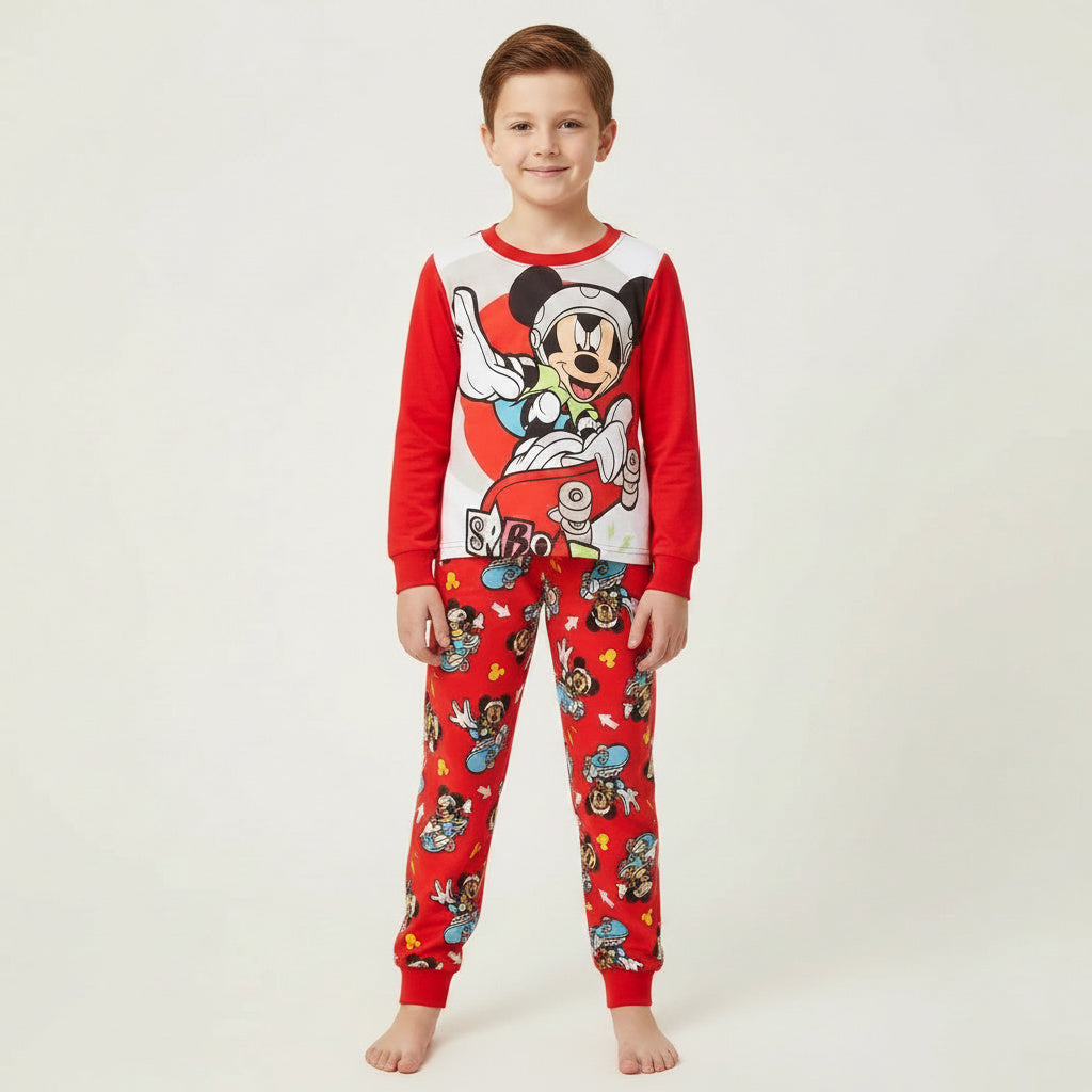 Mickey Mouse Skaterider Long Sleeve Cotton Pajama Set for Kids