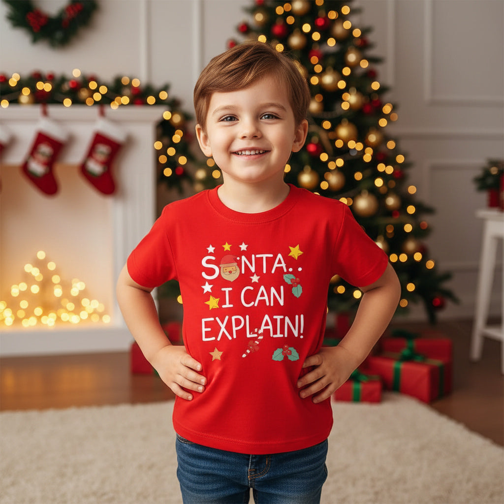 Santa I Can Explain Red Christmas Shirt - Festive Fun