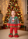 Christmas Set Girls Striped Santa Claus Set – Fun!