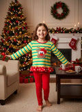 Christmas Elk 2 Piece Outfit for Girl - Festive Fun