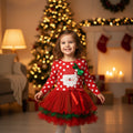 4T Christmas Santa Claus Cotton Mesh Dress