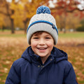Thick Grey pom pom boys hat