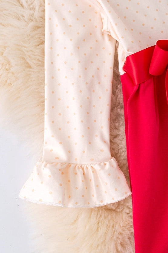 Turkey Applique On Fuchsia-Cream Dress