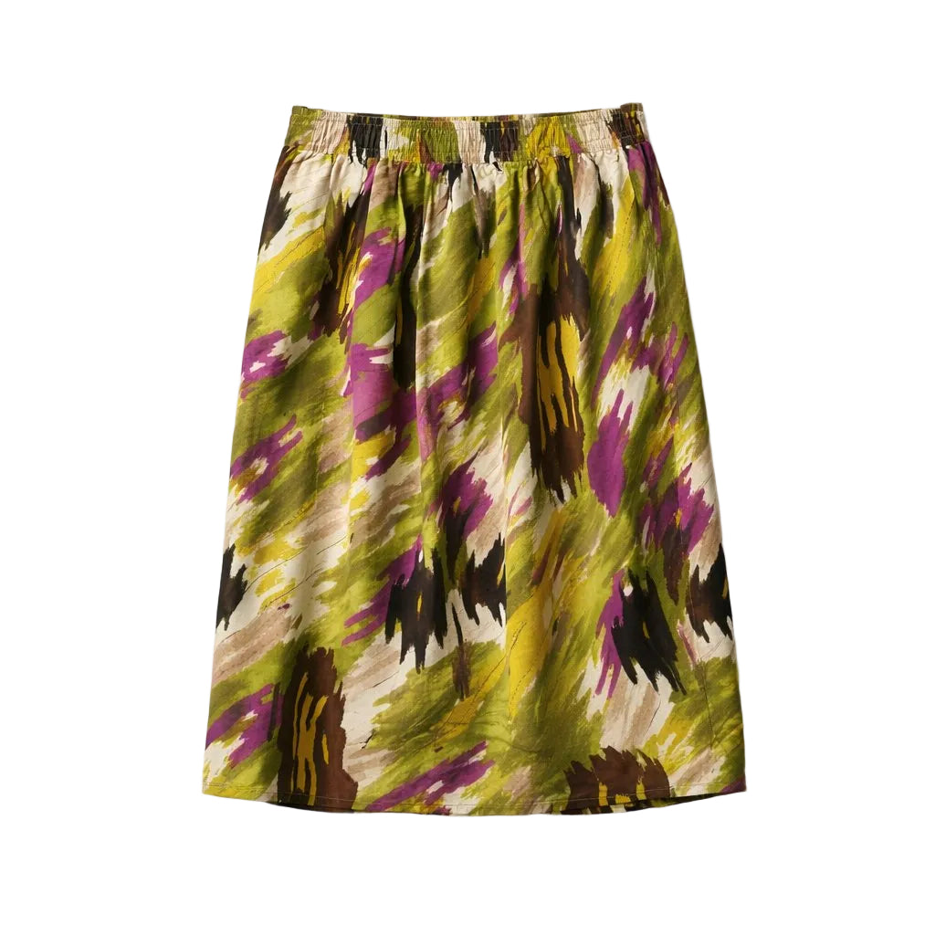 Colorful patterned skirt on a white background
