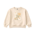 Beige sweatshirt with floral design on a white background