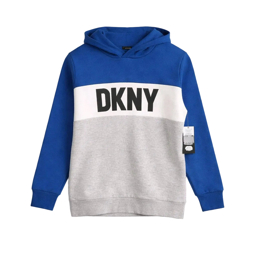 DKNY L 14/16 Blue and Gray Fleece Hoodie Style
