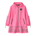 Pink hooded jacket with 'Tatu Fashion' text on a white background