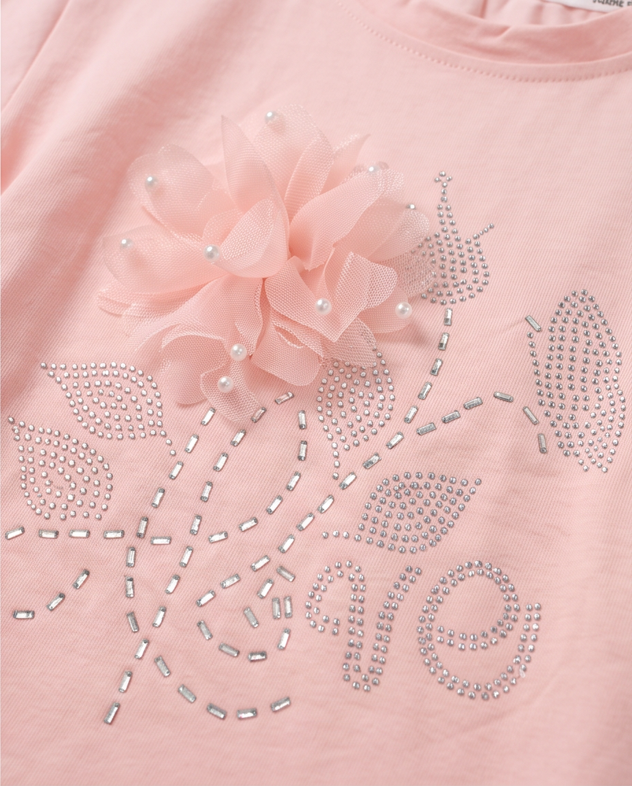 Adorable pink Pearl with Rhinestone Top with Sparkly Pants