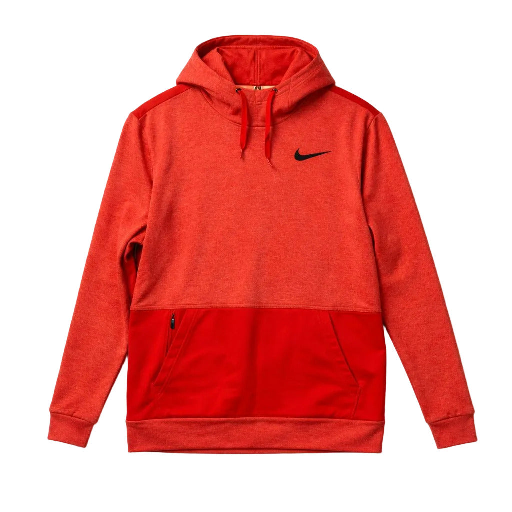 Red hoodie with Nike logo on a white background