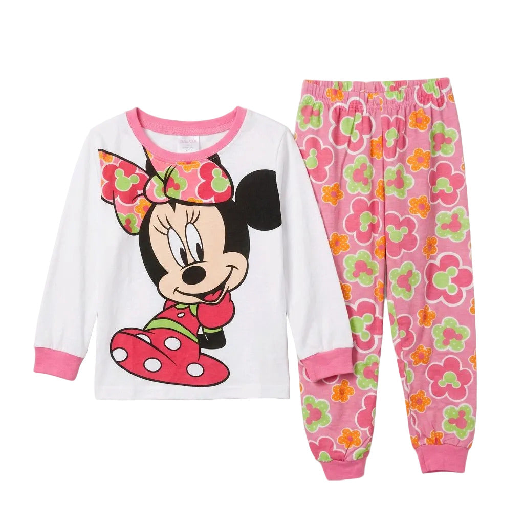 Minnie Mouse Floral Cotton Long Sleeve Pajama Set 