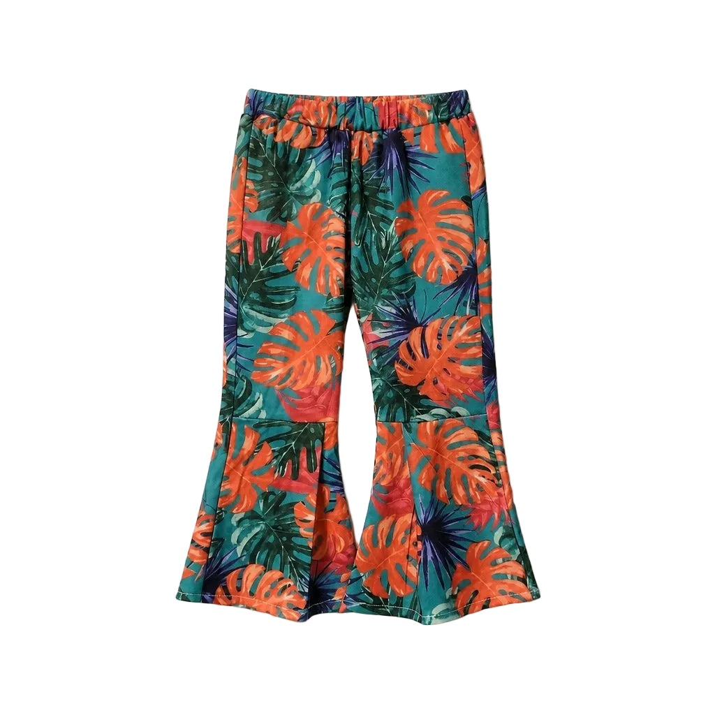 Flower Green Orange Floral Pants Size 2