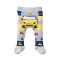 Toddler leggings with taxi and car design on a white background