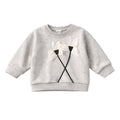 Gray sweatshirt with floral design on a white background
