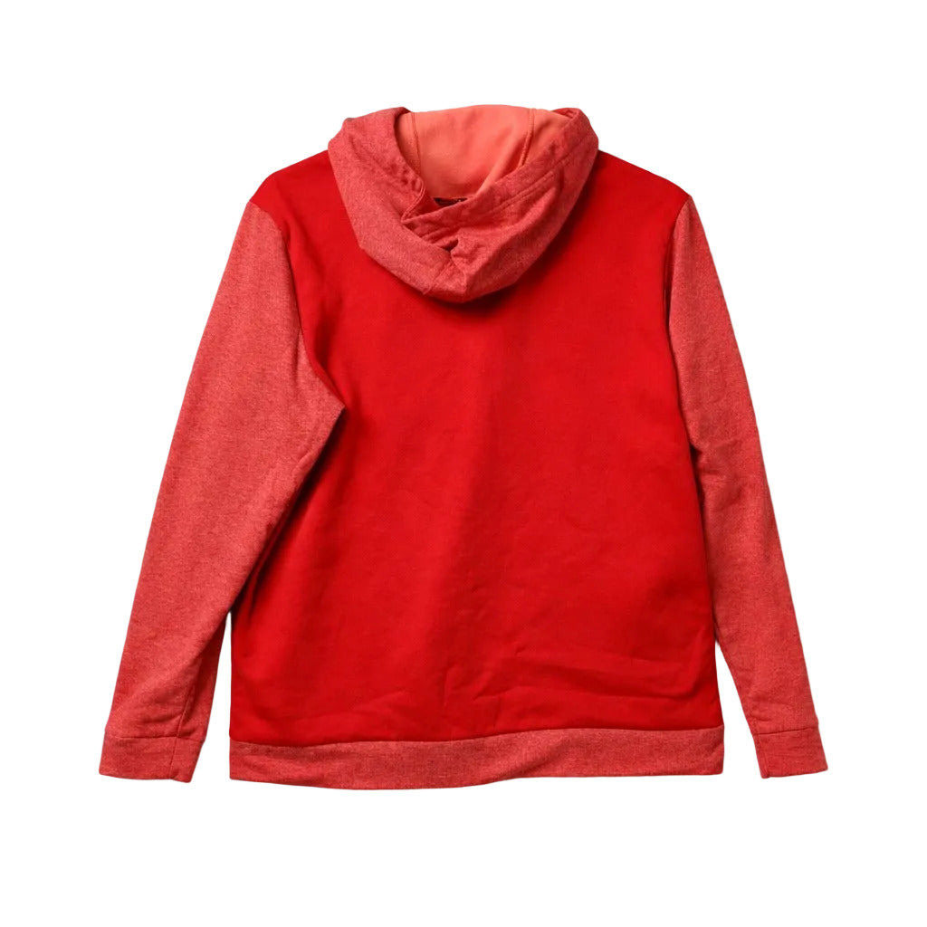 Red hoodie on a light gray background