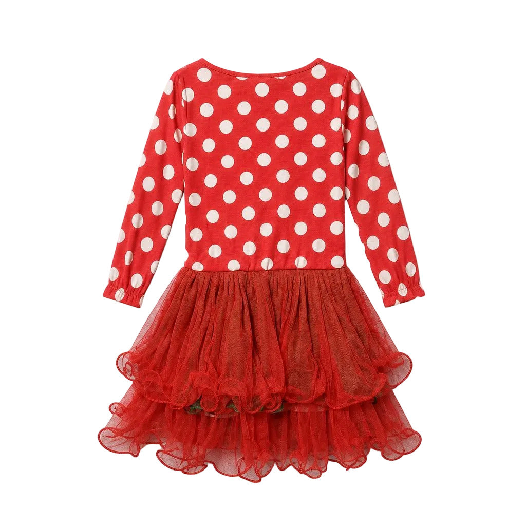 4T Christmas Santa Claus Cotton Mesh Dress