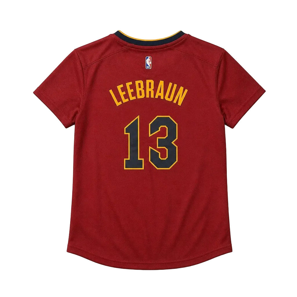 Red sports jersey with 'Leebraun' and number '13' on a light gray background