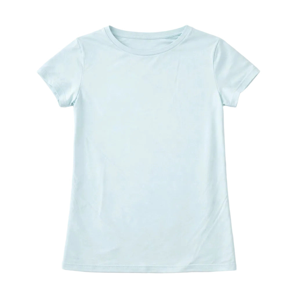 Light blue t-shirt on a white background