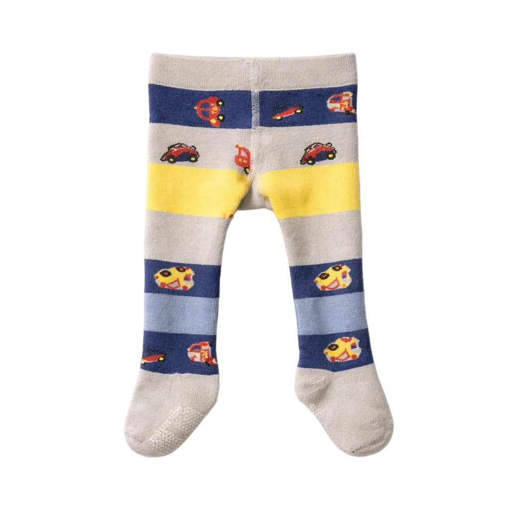 Children's tights with car design on a white background