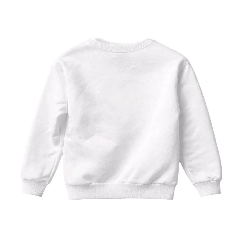 White sweatshirt on a light gray background