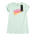 Light green t-shirt with Adidas logo on a white background