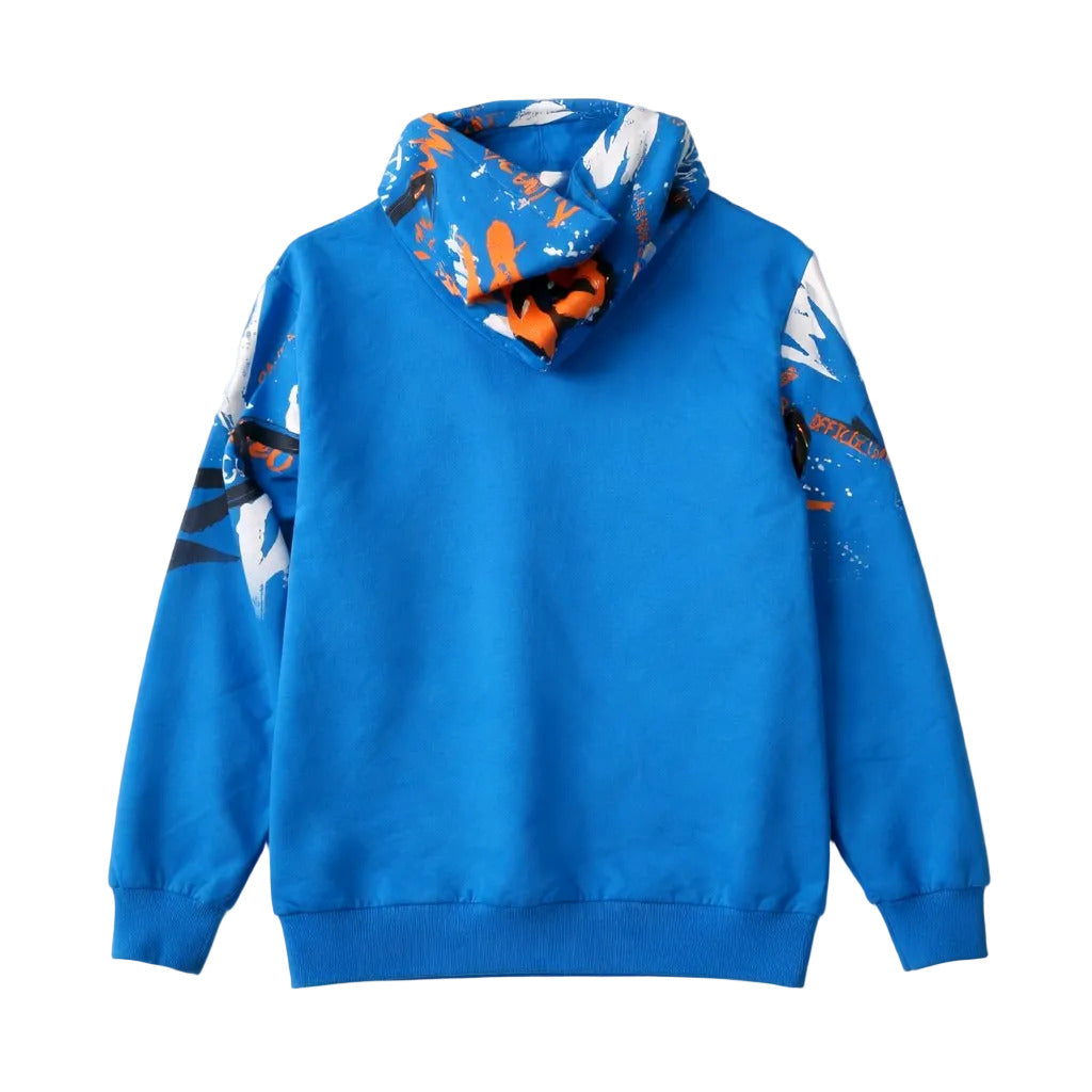Dola Elvin Blue and Orange Cotton Hoodie Size 16