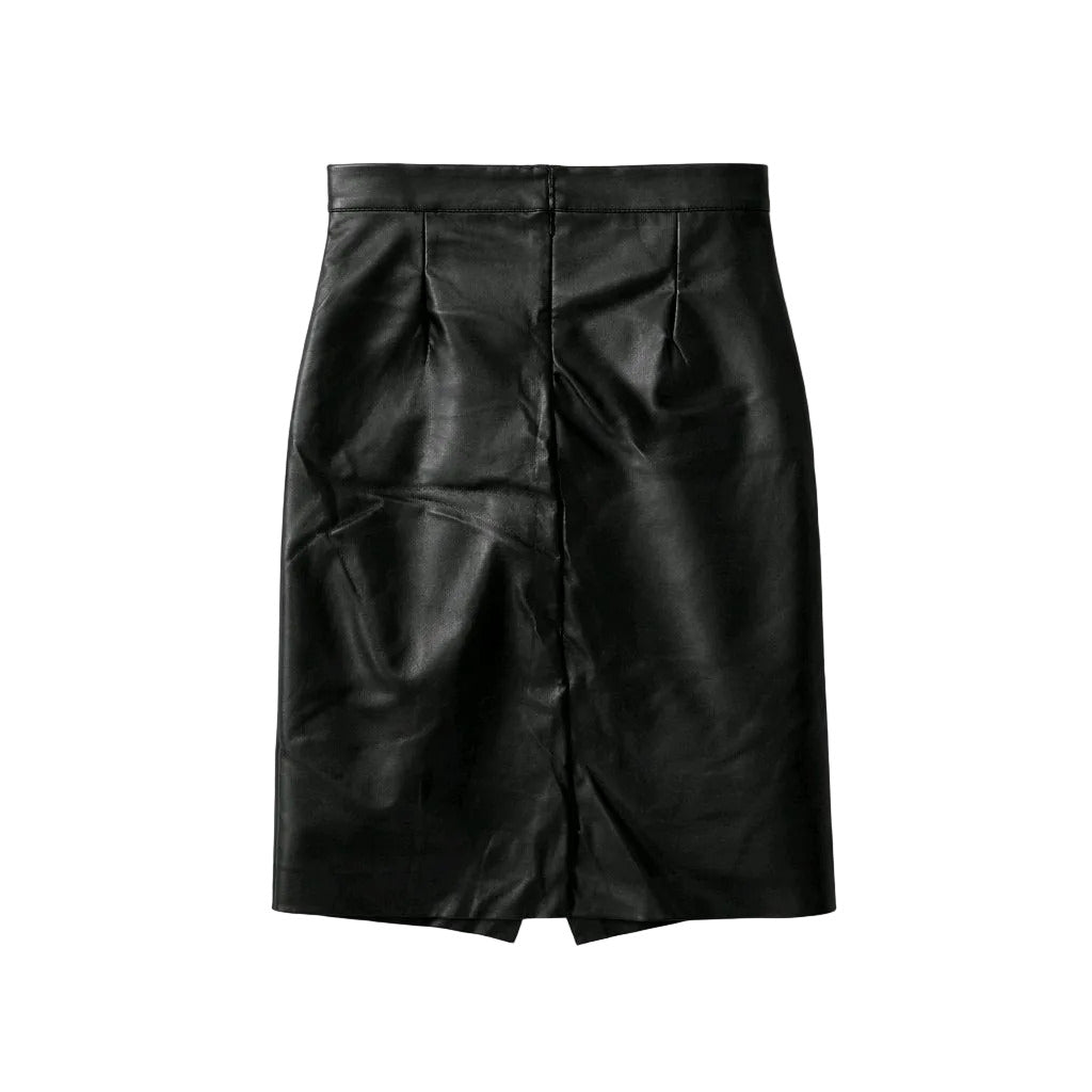 Black leather skirt on a white background