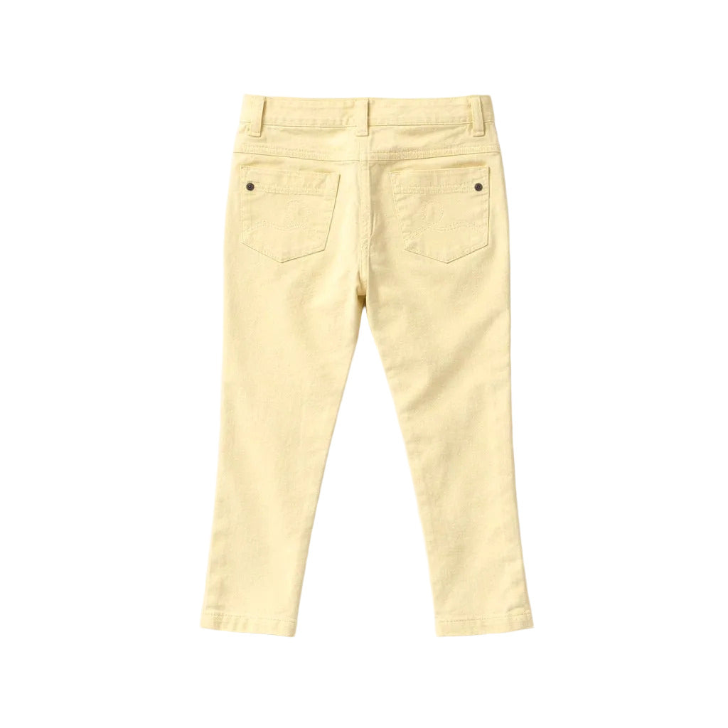Light yellow pants on a white background