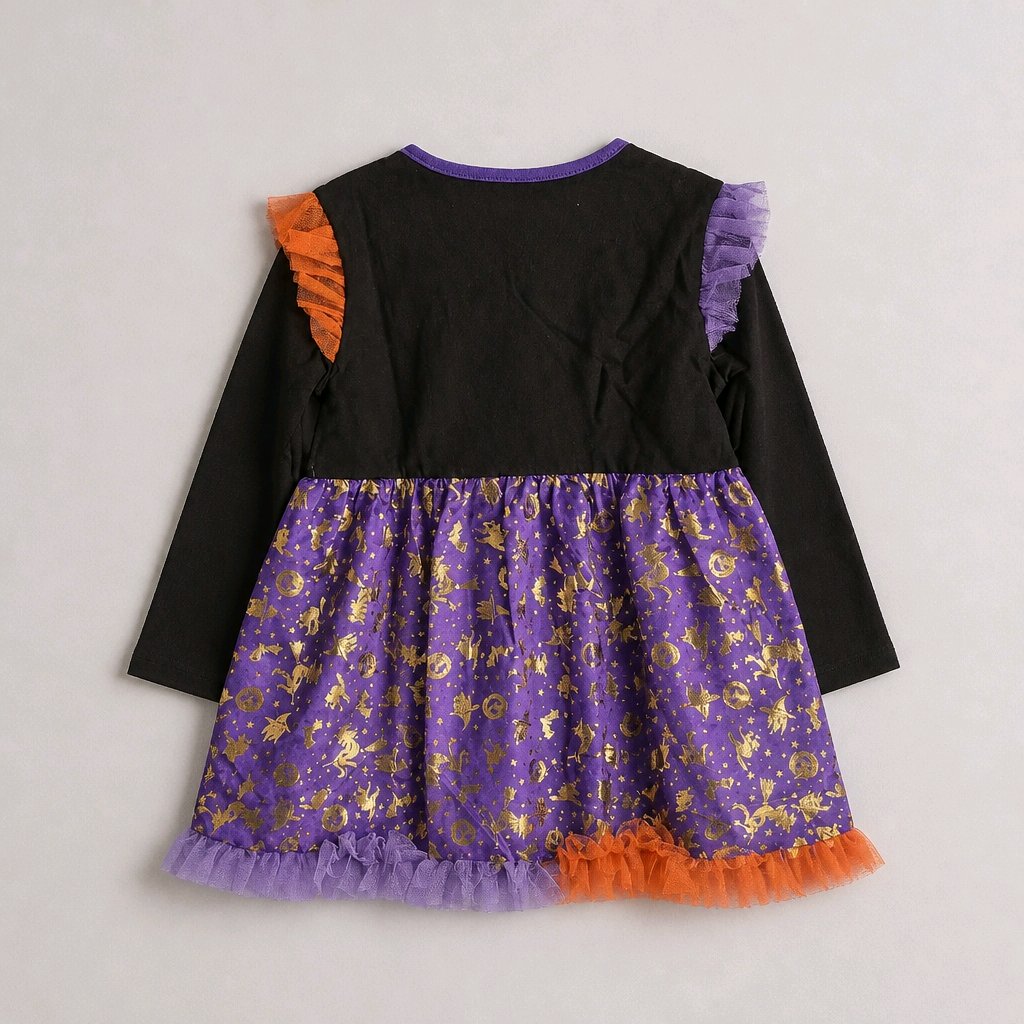 Adorable Skeleton Halloweeen Long Sleeve Dress