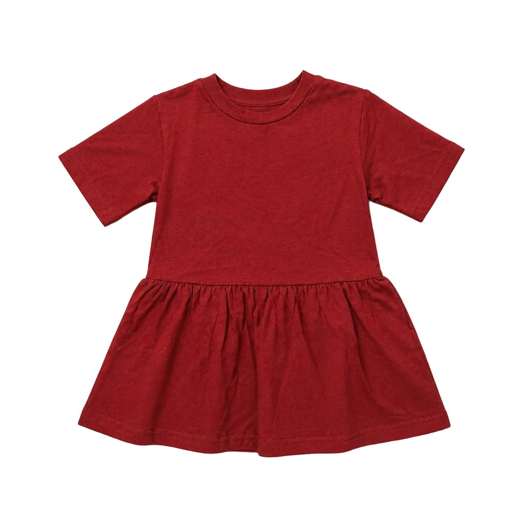 Red dress on a gray background