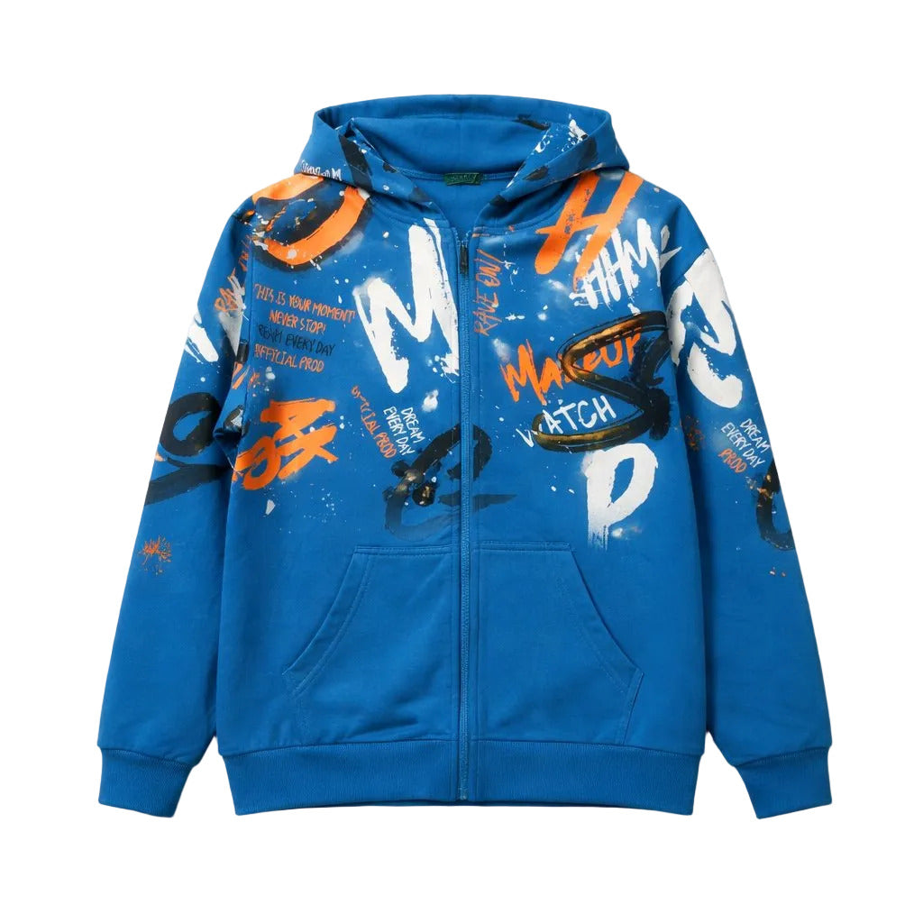 Dola Elvin Blue and Orange Cotton Hoodie Size 16
