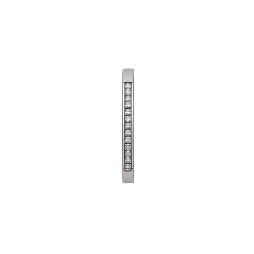 Silver bar with embedded stones on a light gray background