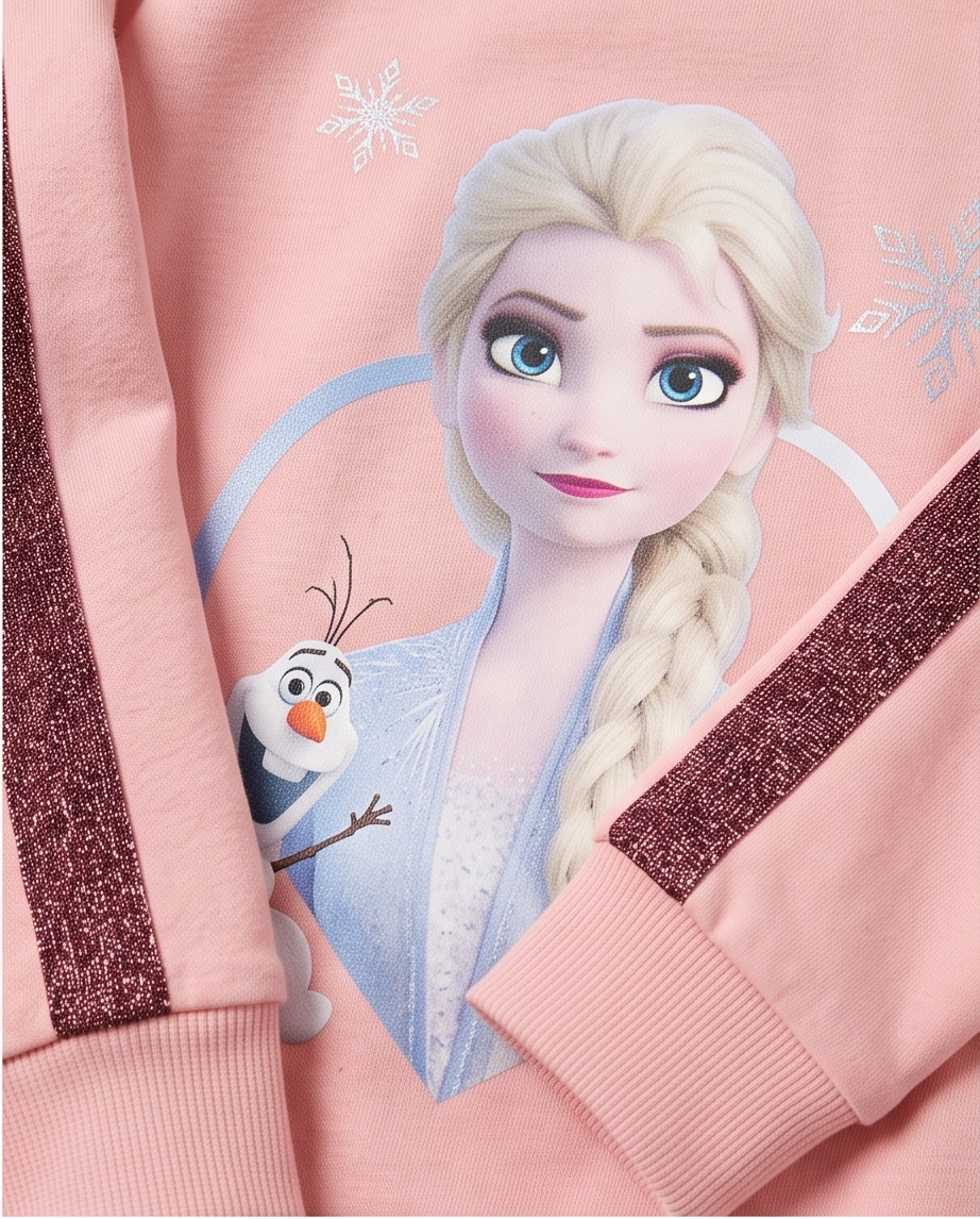 Sequin Strips Frozen Rose Pink Two Piece Cotton Outfit