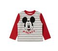 Children's long-sleeve shirt with Mickey Mouse design on a light gray background