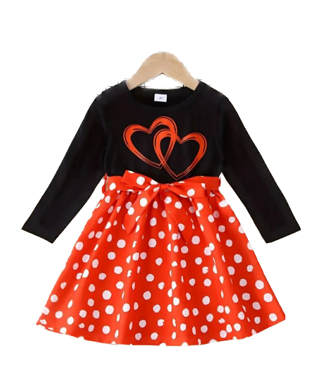 Polka Dot Heart Valentine Black And Red Dress 4 - Chic