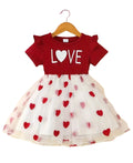 Red and White Love Heart Girls Dress 5 - Stylish Fun