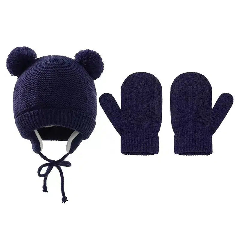 Baby hats and mittens 3 piece set for infants